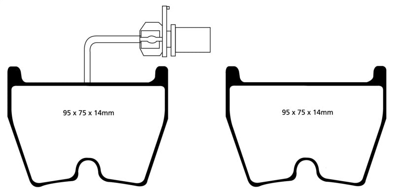 EBC 06-09 Audi RS4 4.2 (Cast Iron Rotors) Redstuff Front Brake Pads - eliteracefab.com