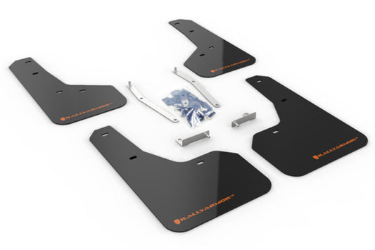 Rally Armor UR Mudflaps Black Urethane Orange Logo 2019 Forester - eliteracefab.com