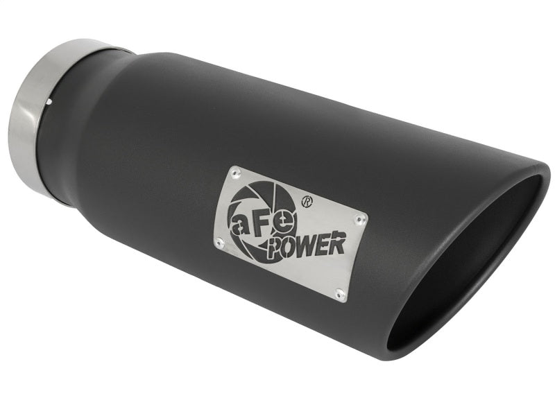 aFe Power MACH Force-Xp 5in In x 6in Out x 15in L Bolt-On 409 SS Exhaust Tip - Black - eliteracefab.com