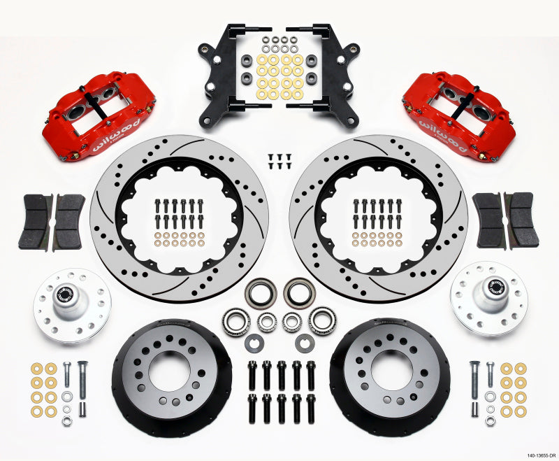 Wilwood Narrow Superlite 6R Front Hub Kit 14.00in Drill Red 60-68 Ford / Mercury Full Size / Galaxie Wilwood
