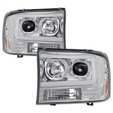 Load image into Gallery viewer, Spyder 99-04 Ford F-250 Super Duty Light Bar Projector Headlights - Chrome (PRO-YD-FF25099V2-LB-C) - eliteracefab.com