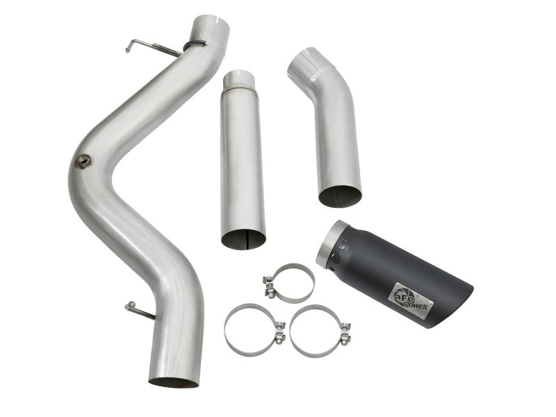 aFe LARGE Bore HD 5in Exhausts DPF-Back SS w/ Black Tips 16-17 GM Diesel Truck V8-6.6L (td) LML/L5P aFe