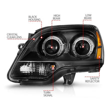 Load image into Gallery viewer, ANZO 2007-2012 GMC Acadia Projector Headlights Balck Housing