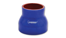 Load image into Gallery viewer, Vibrant 4 Ply Reinforced Silicone Transition Connector - 2in I.D. x 2.5in I.D. x 3in long (BLUE) - eliteracefab.com
