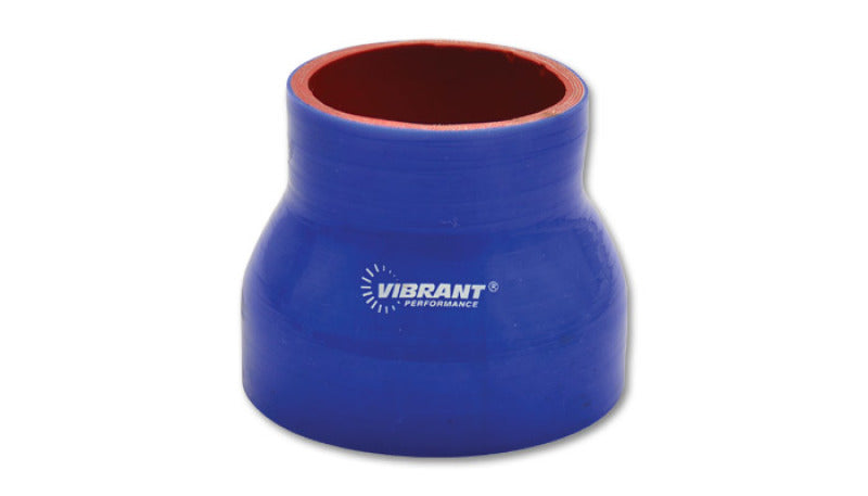 Vibrant 4 Ply Reinforced Silicone Transition Connector - 2.5in I.D. x 2.75in I.D. x 3in long (BLUE) - eliteracefab.com
