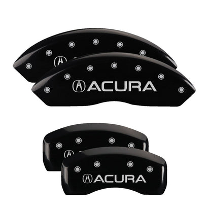 MGP 4 Caliper Covers Engraved Front & Rear Acura Black Finish Silver Char 2017 Acura RDX MGP