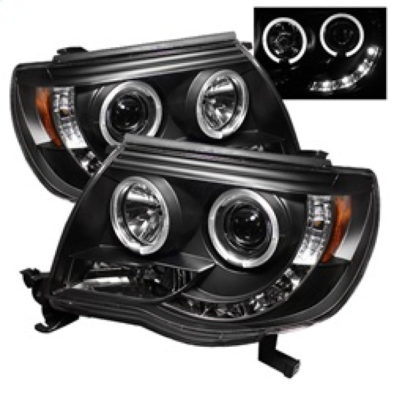 Spyder Toyota Tacoma 05-11 Projector Headlights LED Halo LED Black High H1 Low H1 PRO-YD-TT05-HL-BK - eliteracefab.com