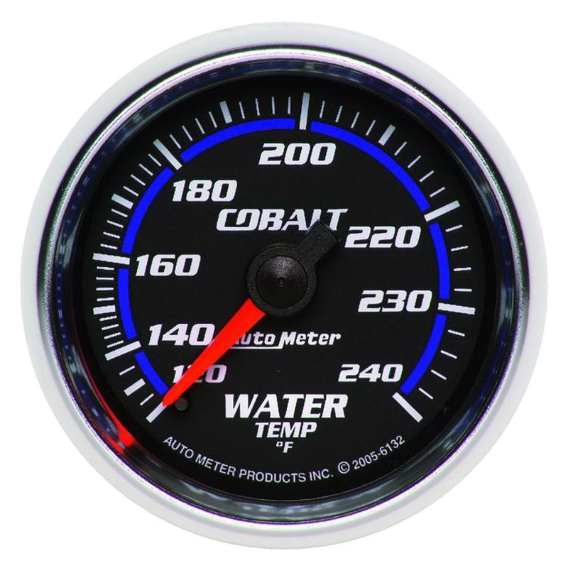 Autometer Cobalt 52mm 120-240 Deg F Mechanical Water Temperature Gauge 6132