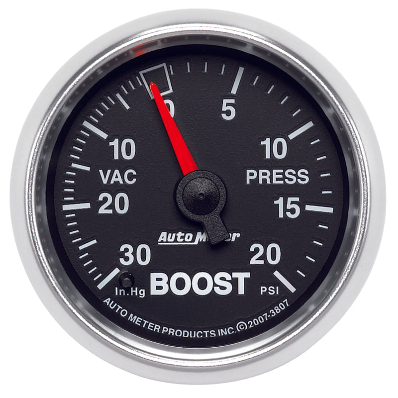 Autometer GS 52mm 30 in Hg/20 psi Mechanical Vacuum/Boost Gauge 3807