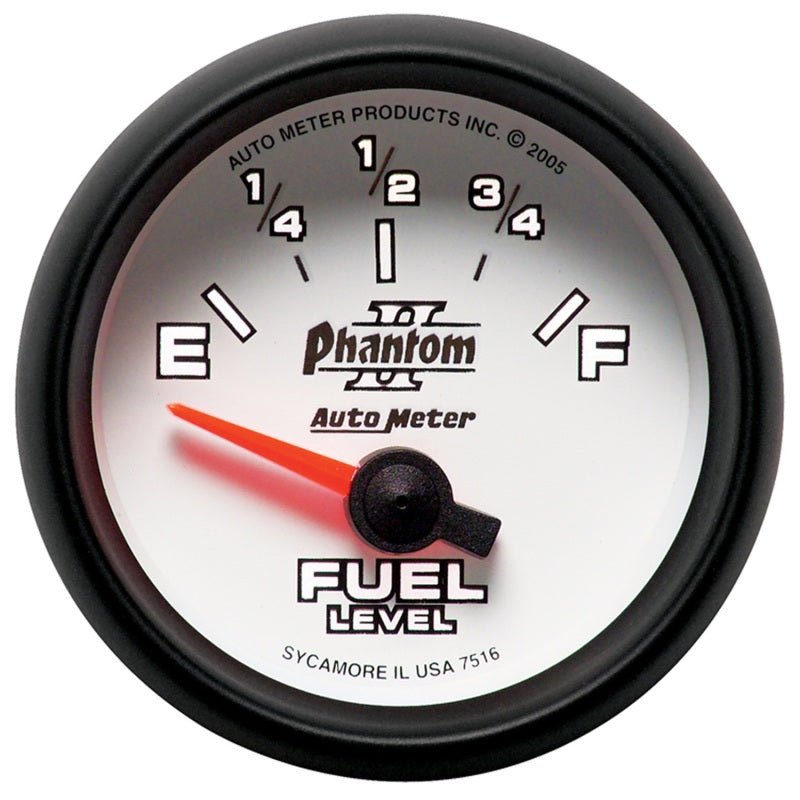 Autometer Phantom II 2-1/16in 240E - 33F OHM Electric Fuel Level Gauge 7516