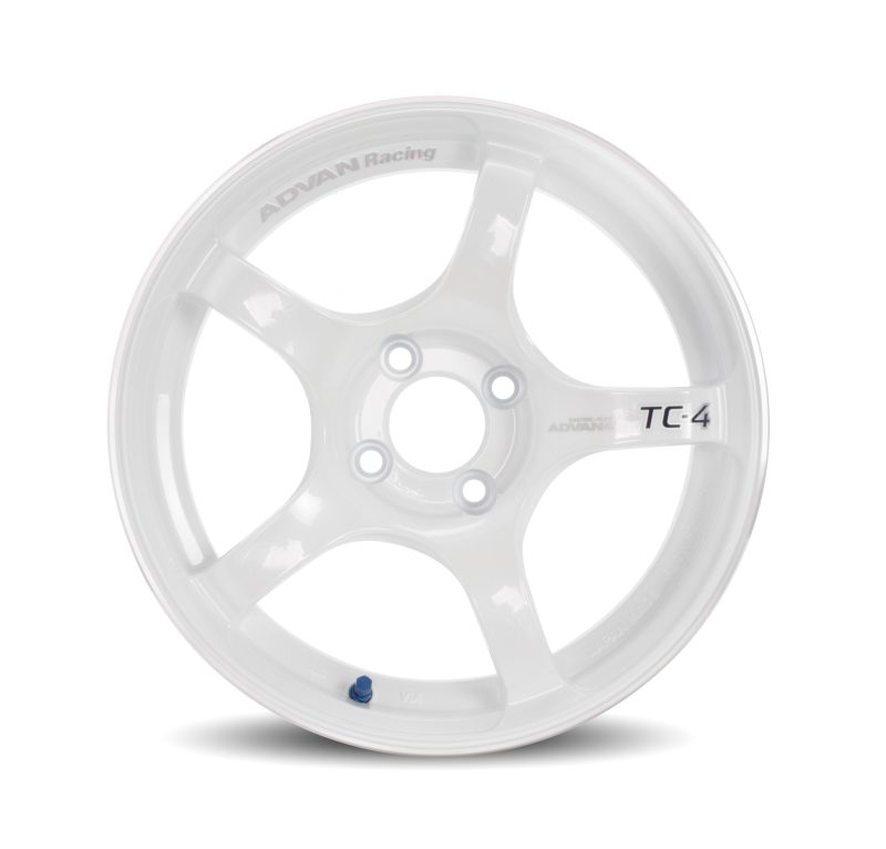 Advan YAD8K25EWMR TC4 18x10 +25 5-114.3 Racing White and Ring Wheel