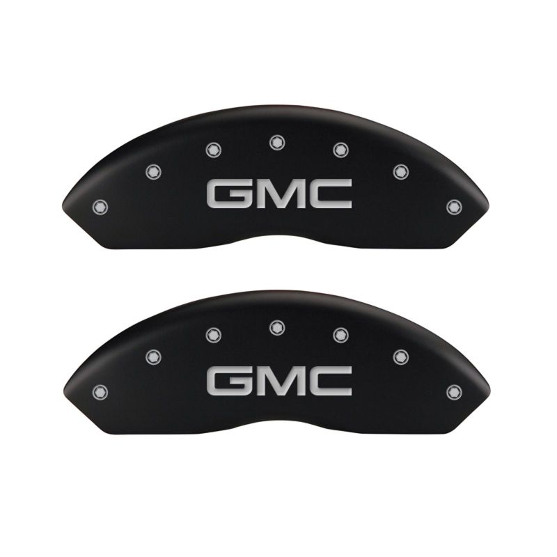 MGP 4 Caliper Covers Engraved Front & Rear GMC Red finish silver ch MGP