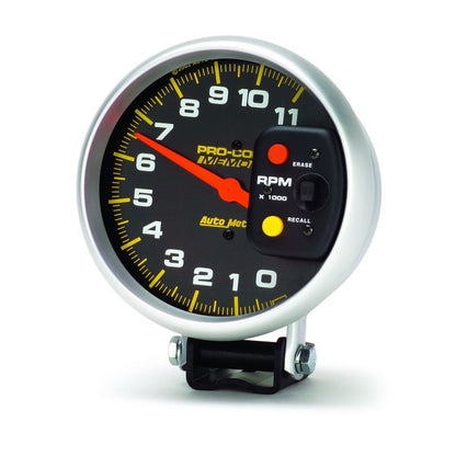 Autometer Pro-Comp 5in 0-11000 RPM Pedestal w/Peak Memory Tachometer 6811