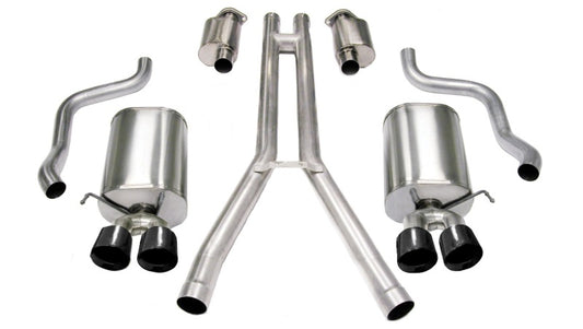 Corsa 04-08 Cadillac XLR 4.6L 25in Cat-Back Dual Rear w Twin 35in Black Pro-Series Tips CORSA Performance