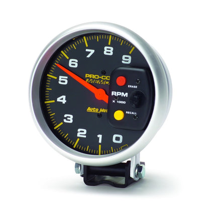 Autometer Pro-Comp 5in / 0-9K RPM / Pedestal w/Peak Memory Tachometer 6809