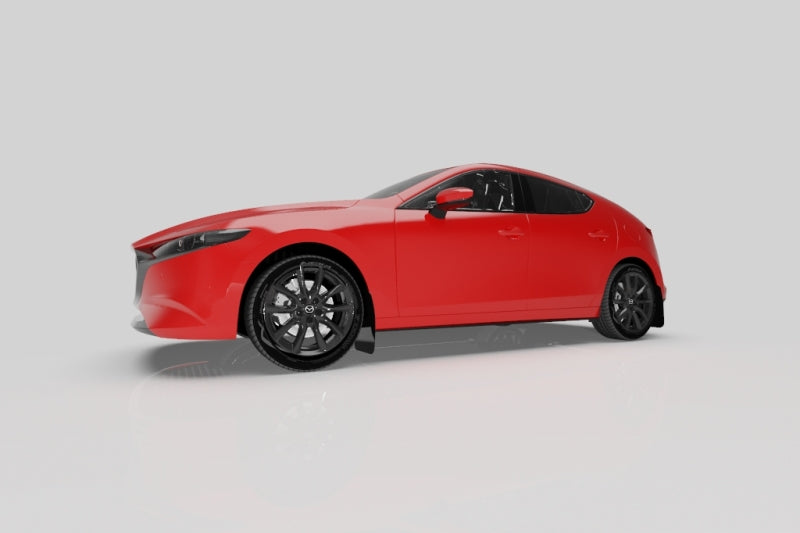 Rally Armor 2019+ Mazda3 GT Sport Hatch UR Black Mud Flap w/ Dark Grey Logo - eliteracefab.com