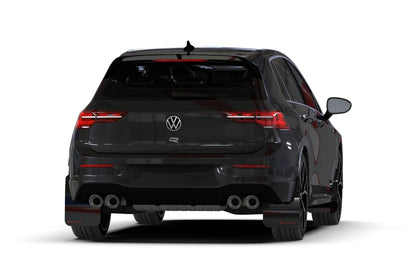 Rally Armor 2022 MK8 Volkswagen Golf GTI/R Black UR Mud Flap w/ White Logo - eliteracefab.com