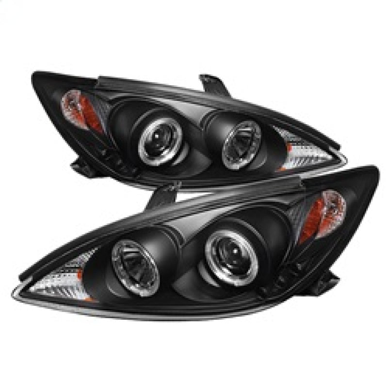 Spyder Toyota Camry 02-06 Projector Headlights LED Halo LED Black High H1 Low H1 PRO-YD-TCAM02-HL-BK - eliteracefab.com