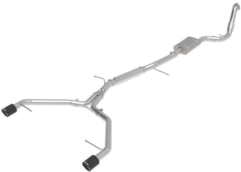 aFe 17-19 Audi A4 (B9) MACH Force-Xp 3in to 2.5in 304 SS Cat-Back Exhaust System-Dual Carbon Tips aFe