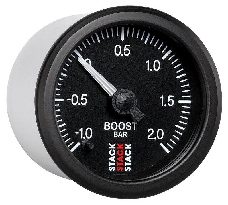 Autometer Stack 52mm -1 to +2 Bar (Incl T-Fitting) Pro Stepper Motor Boost Pressure Gauge - Black ST3311