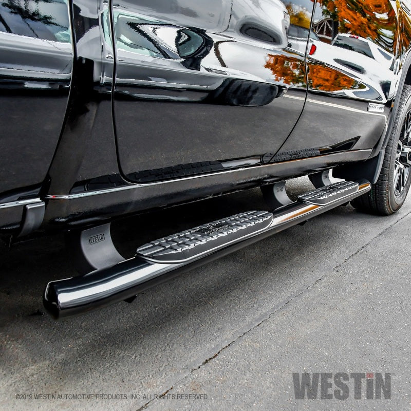 Westin 19-20 Chevrolet/GMC Silverado/Sierra 1500 Double Cab PRO TRAXX 4 Oval Nerf Step Bars - Black - eliteracefab.com