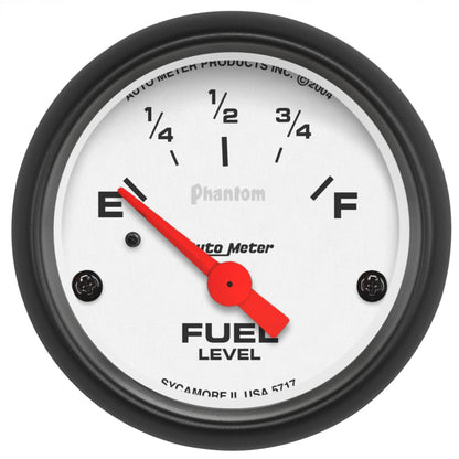 Autometer Phantom 2-1/16 inch Fuel Level Gauge 5717