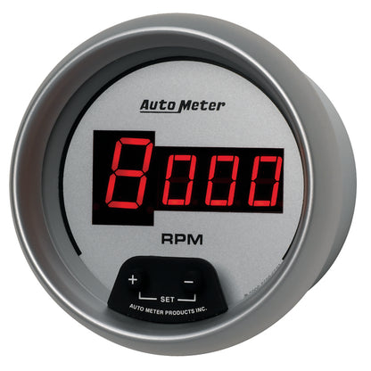 AutoMeter Gauge Tach 3-3/8in. 10K RPM In-Dash Digital Silver Dial W/ Red Led 6597