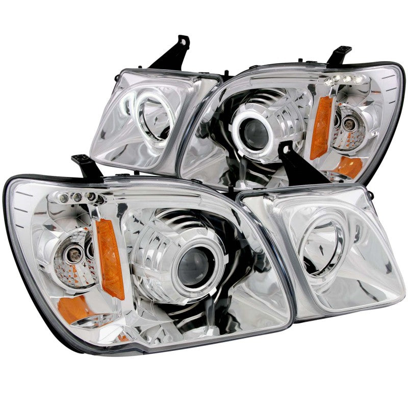 ANZO USA Lexus Lx470 Projector Headlights W/ Halo Chrome Ccfl; 1998-2007 - eliteracefab.com