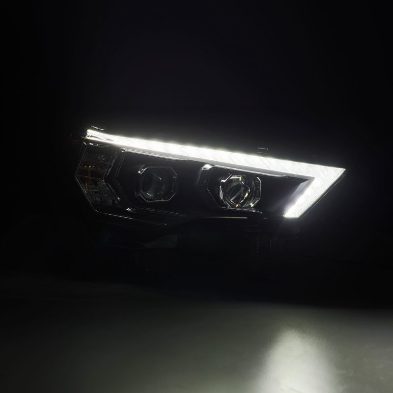 AlphaRex 880811 14-22 Toyota 4Runner LUXX-Series LED Proj Headlights Blk w/Actv Light & Seq. Sig + DRL