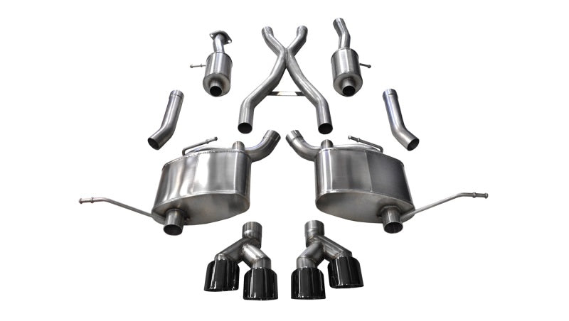 Corsa 14-16 Jeep Grand Cherokee Summit Edition Black 2.5in Dual Rear Exit Cat-Back Exhaust - eliteracefab.com