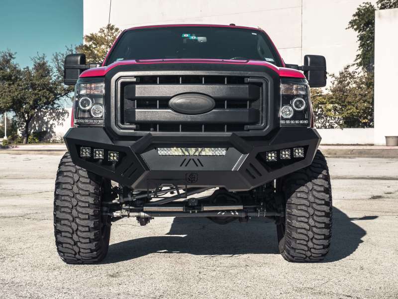 Road Armor 11-16 Ford F-250 SPARTAN Front Bumper Bolt-On Pre-Runner Guard - Tex Blk - eliteracefab.com