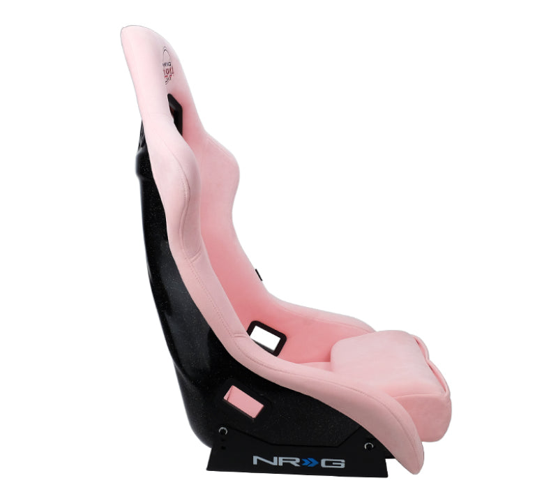 NRG FRP Bucket Seat PRISMA Edition W/ pearlized Back Pink Alcantara - Large - FRP-302PK-PRISMA