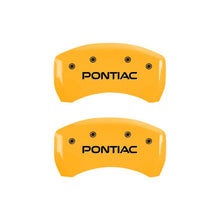 Load image into Gallery viewer, MGP 4 Caliper Covers Engraved Front &amp; Rear Pontiac Yellow Finish Black Char 2010 Pontiac G6 MGP