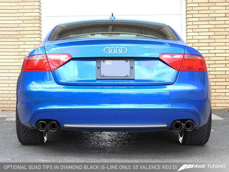 AWE Tuning Audi B8 A5 2.0T Touring Edition Exhaust - Quad Outlet Diamond Black Tips - eliteracefab.com