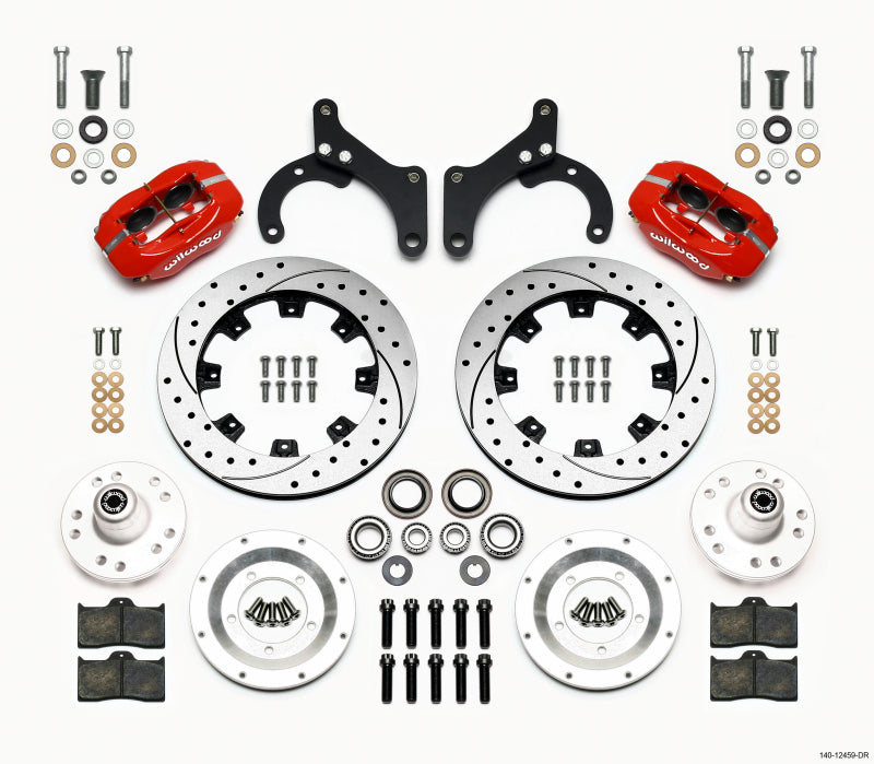 Wilwood Forged Dynalite Front Kit 12.19in Drilled Red 59-64 Chevy Impala / 63-64 Corvette Wilwood