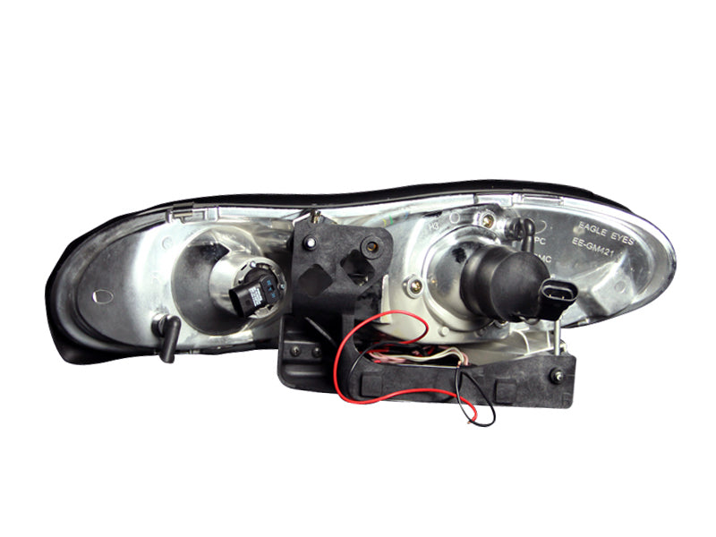 ANZO USA Chevrolet Camaro Projector Headlights W/ Halo Black; 1998-2002 - eliteracefab.com