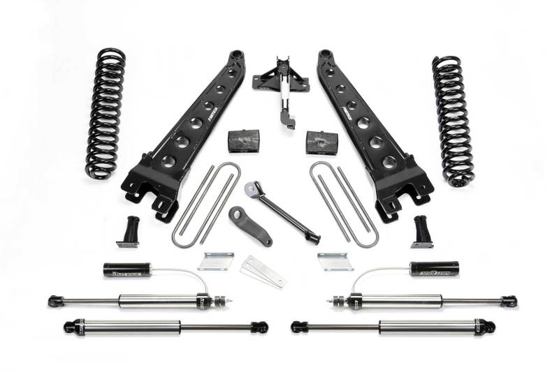 Fabtech 17-21 Ford F250/350 4WD Gas 4in Rad Arm Sys w/Coils & 2.25 Dl Resi Frt & Dl Rr Shks - eliteracefab.com