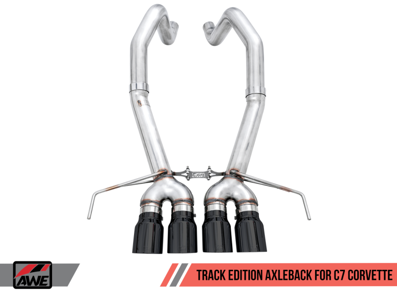 AWE Tuning 14-19 Chevy Corvette C7 Z06/ZR1 (w/o AFM) Track Edition Axle-Back Exhaust w/Black Tips - eliteracefab.com