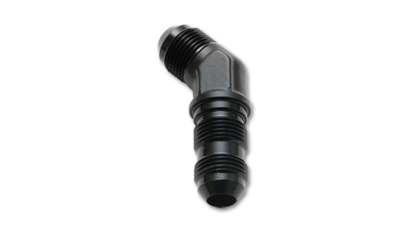 Vibrant -6AN Bulkhead Adapter 45 Degree Elbow Fitting - Anodized Black Only - eliteracefab.com