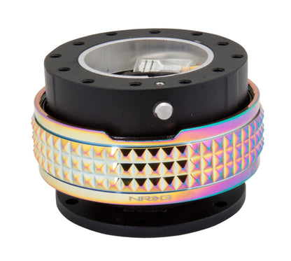 NRG Quick Release Kit - Pyramid Edition - Black Body / Neochrome Pyramid Ring - eliteracefab.com