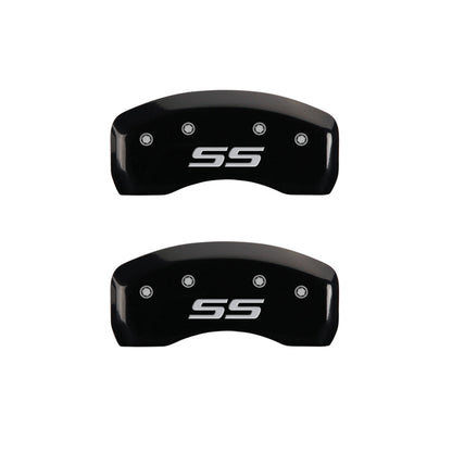 MGP 4 Caliper Covers Engraved Front & Rear Monte Carlo style/SS Black finish silver ch MGP