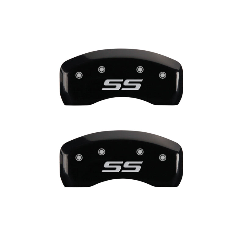 MGP 4 Caliper Covers Engraved Front & Rear Monte Carlo style/SS Black finish silver ch MGP