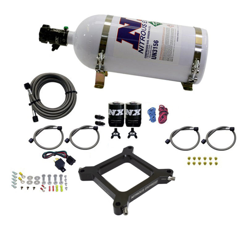 Nitrous Express 4150 Assassin Plate Stage 6 Nitrous Kit (50-300HP) w/10lb Bottle