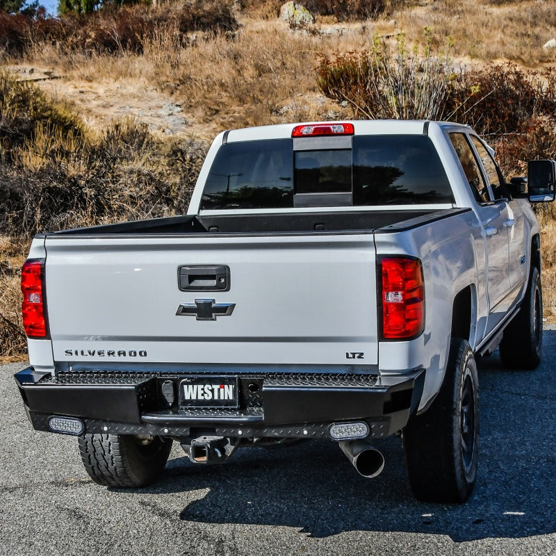 Westin 14-18 Chevrolet Silverado HDX Bandit Rear Bumper - Black