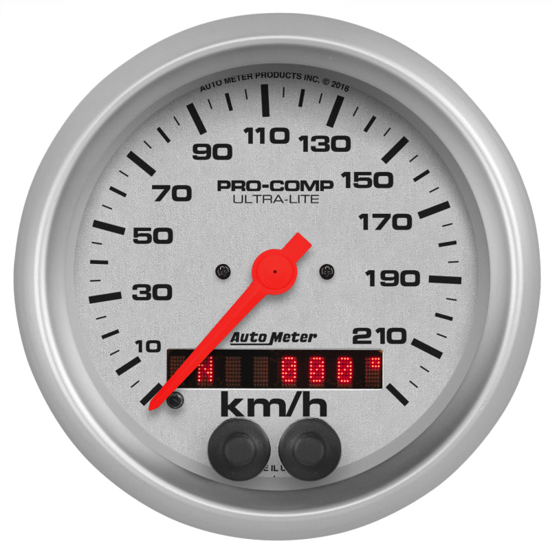 Autometer Ultra-Lite 3-3/8in. 0-225KM/H (GPS) Speedometer Gauge 4480-M
