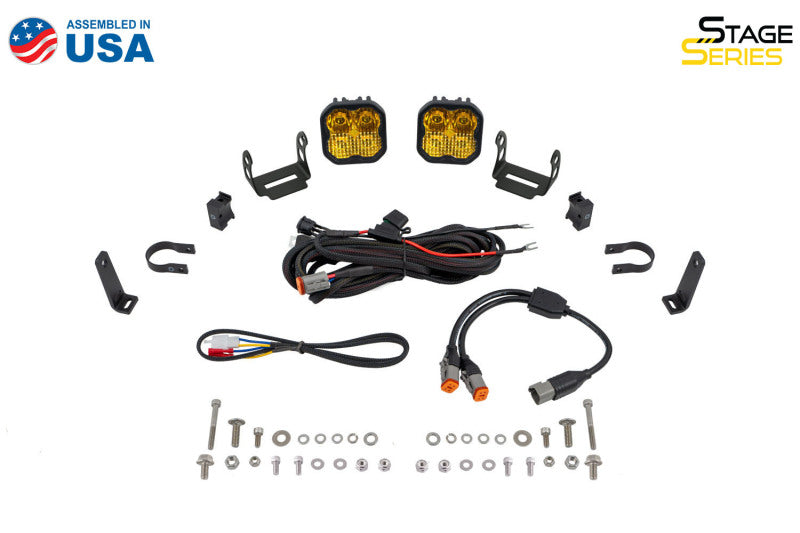 Diode Dynamics SS3 LED Bumper 1 1/2 In Roll Bar Kit Sport - Yellow Combo (Pair) Diode Dynamics