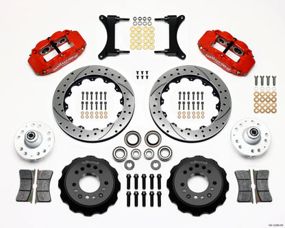Wilwood Narrow Superlite 6R Front Hub Kit 12.88in Drill Red 79-87 GM G Body Wilwood