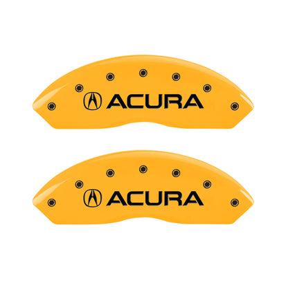 MGP 4 Caliper Covers Engraved Front & Rear Acura Yellow Finish Black Char 2002 Acura RSX MGP