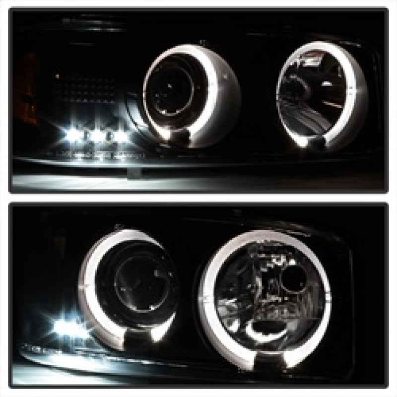 Spyder GMC Sierra 1500/2500 99-06 Projector Headlights LED Halo LED Blk Smke PRO-YD-CDE00-HL-BSM - eliteracefab.com