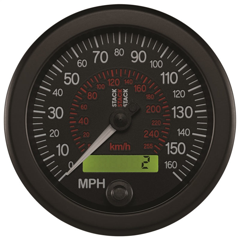 Autometer Stack Instruments 88MM 0-160 MPH / 260 KM/H Programmable Speedometer - Black ST3801